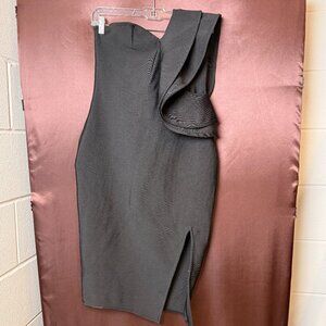 UONBOX Women's Black M, L One Shoulder Sleeveless Side Split Dress w/ SMALL STAI